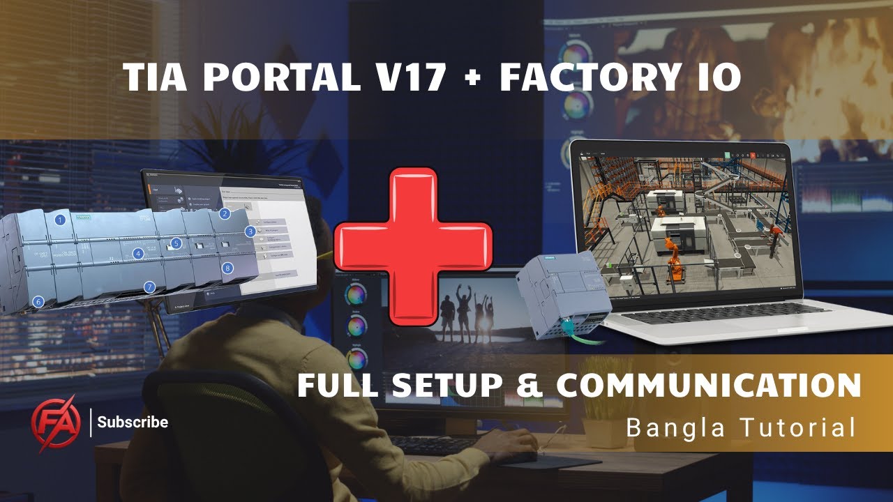 TIA Portal v17 + Factory IO  Full PLC Setup & Communication  Bangla Tutorial