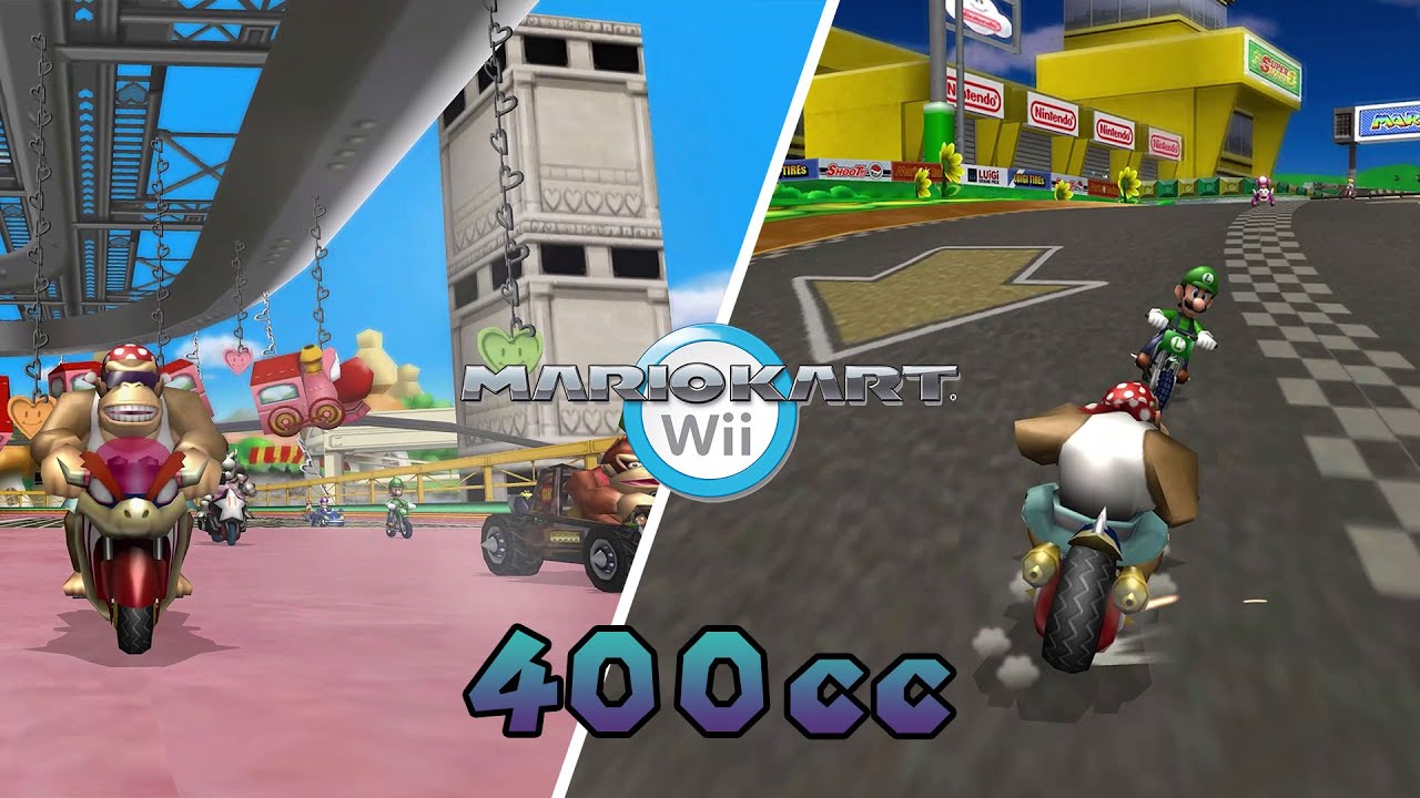 MARIO KART WII 400cc on Custom Tracks | MARIO KART DOUBLE DASH!! Mushroom Cup | 4k60