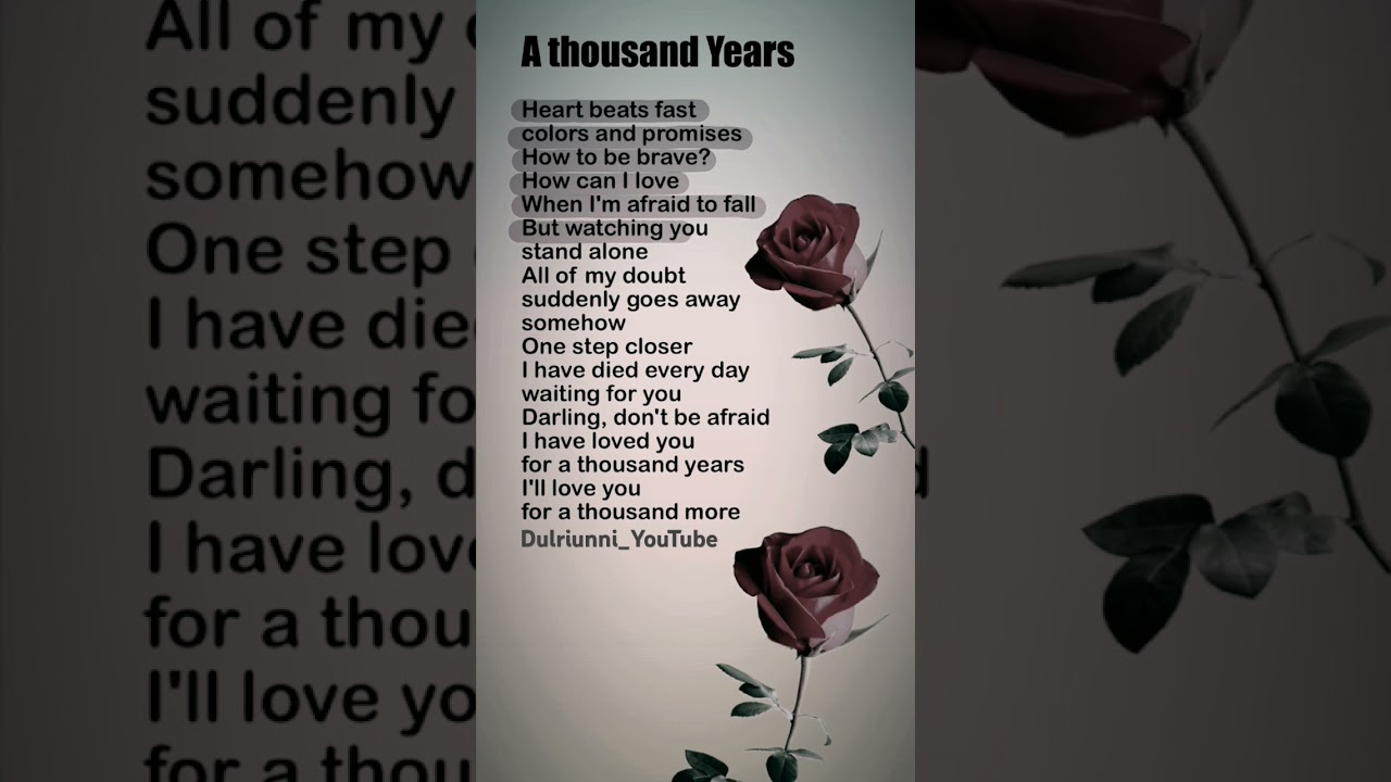 🌼A Thousand Years | Christina Perri