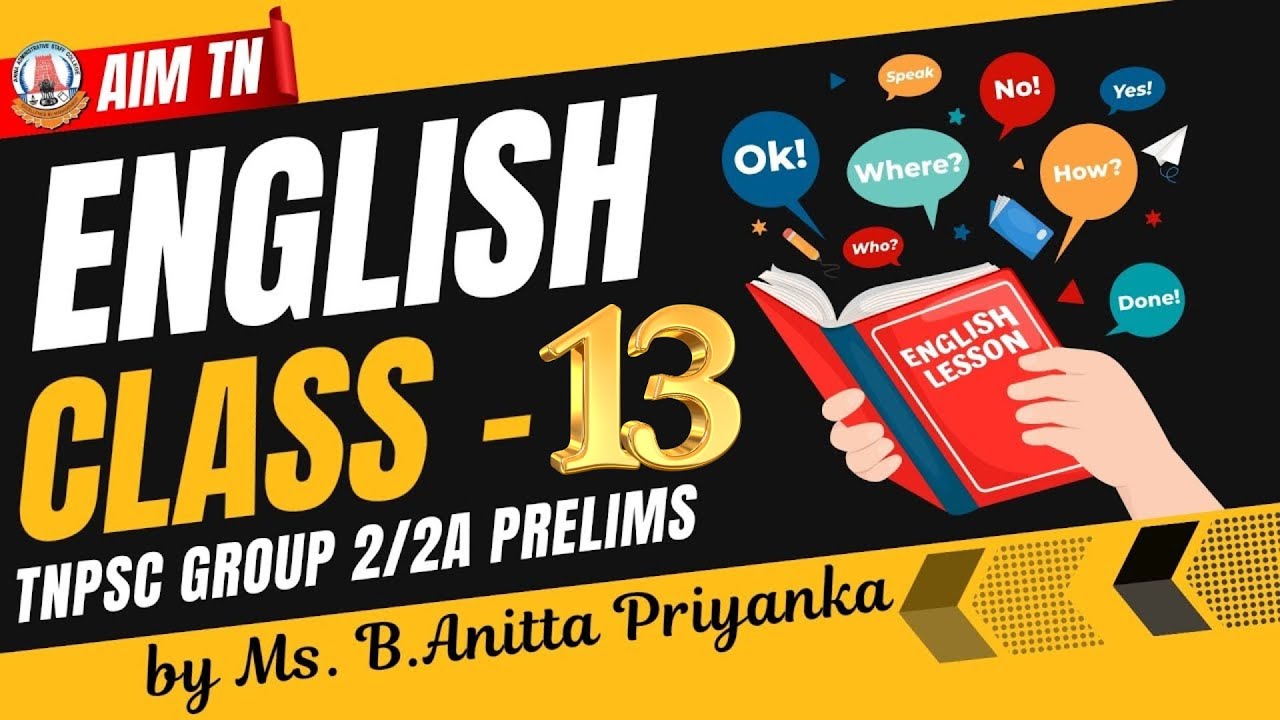TNPSC Group 2/2A English Class - 13 | Prelims Preparation by Ms. B. Anitta Priyanka | AIM TN