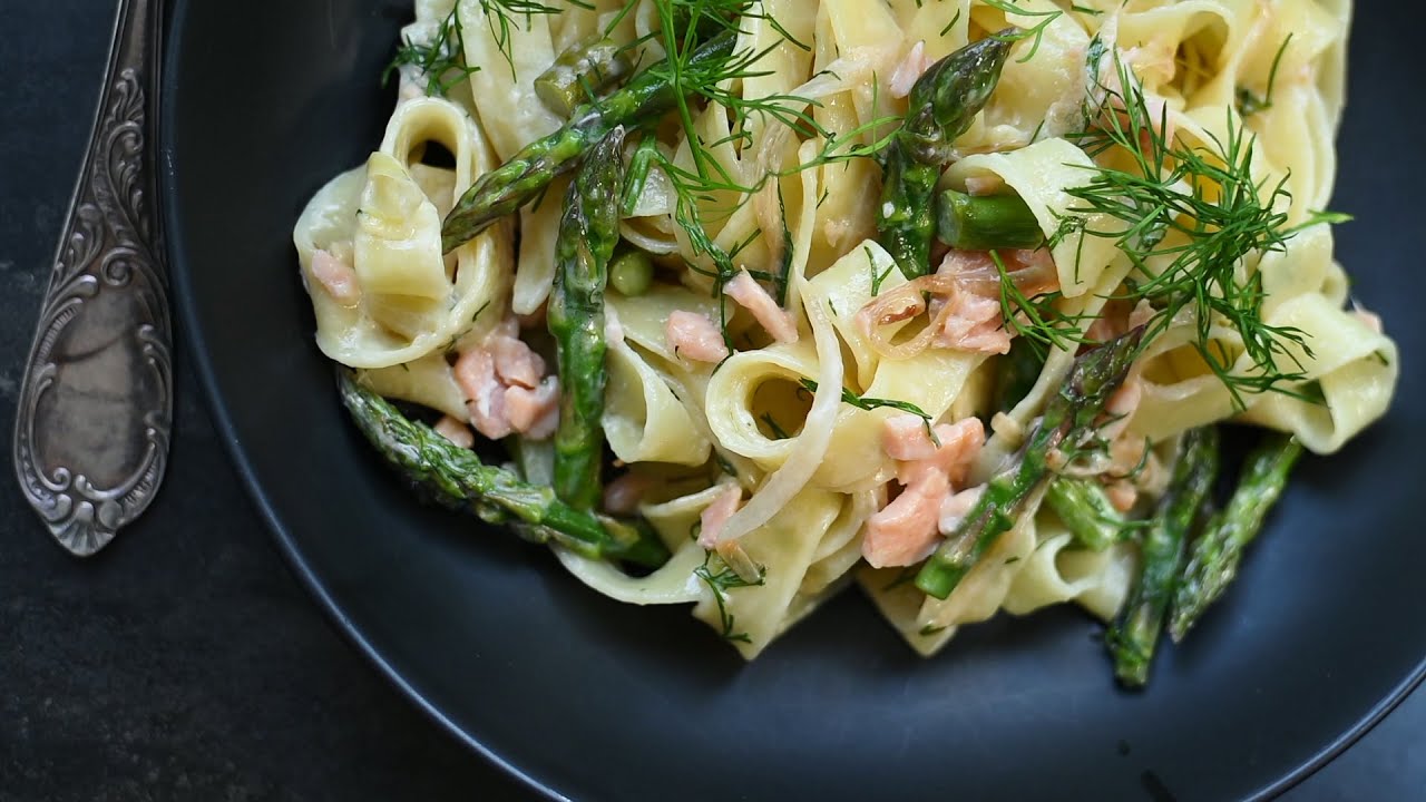10-minute Asparagus & Smoked Salmon Pasta ♥ Quick & Healthy Family-Dinner Idea | What's for Dinner ♥