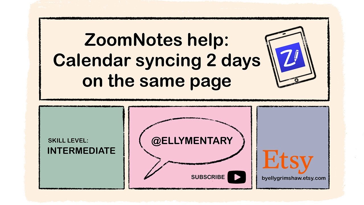 How to calendar sync two daily spreads on one page in ZoomNotes