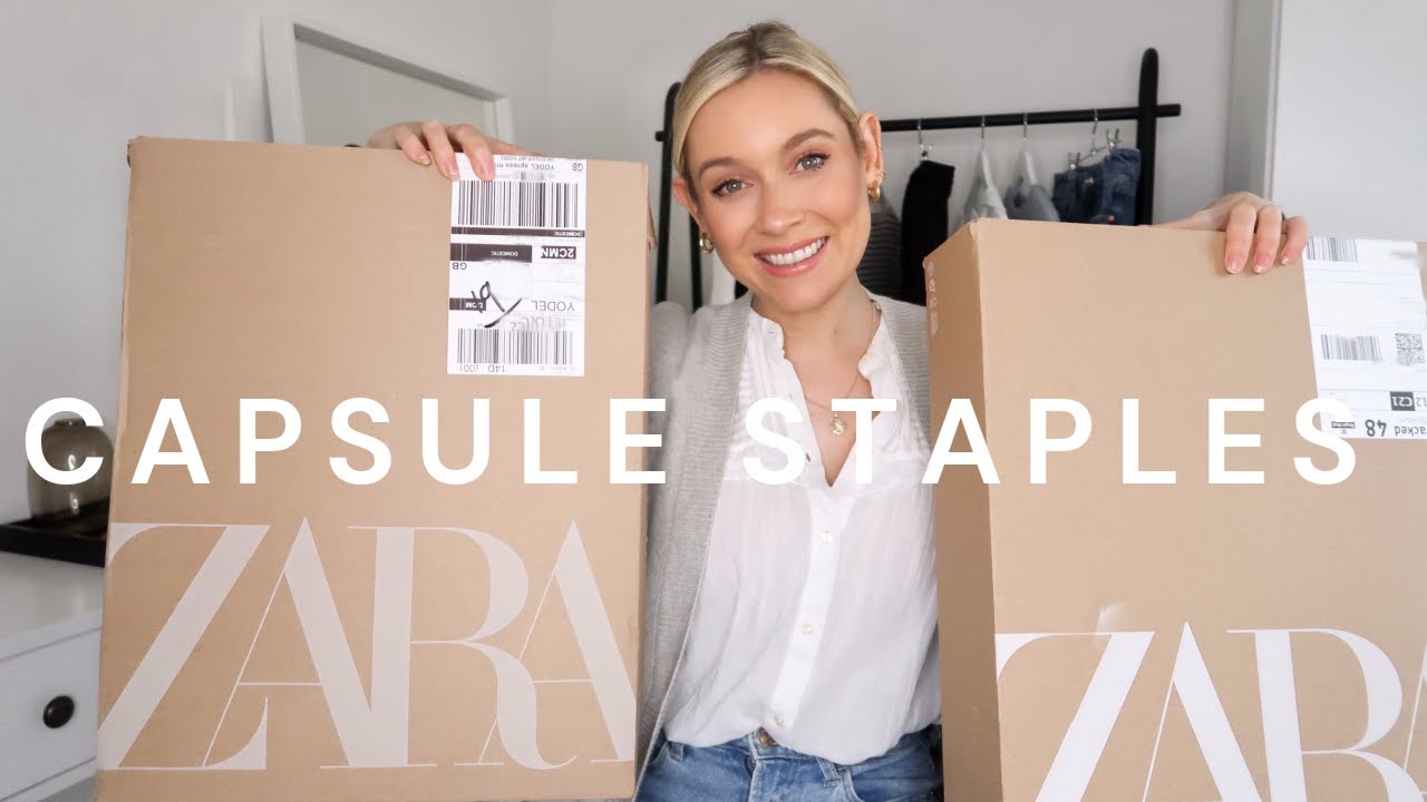 ZARA TRY ON HAUL FEBRUARY 2023!! CAPSULE WARDROBE STAPLES FOR SPRING!