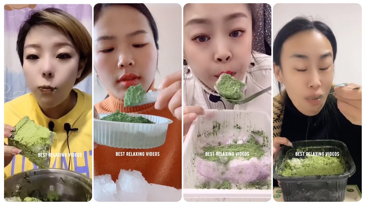 [ASMR] MATCHA POWDER EATING 💚 & MATCHA TEA ICE EATING 🍵 & MATCHA ICE CAKE 😋