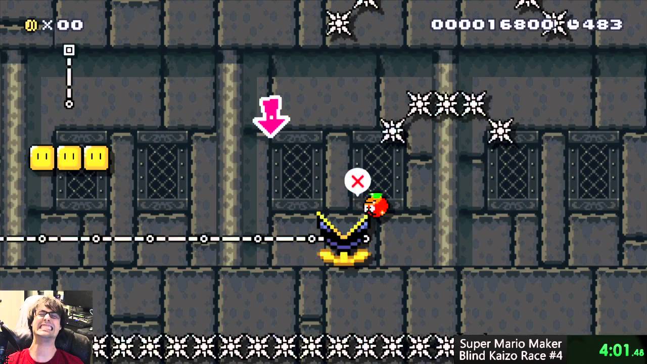Mario Maker - Blind Kaizo Race #4 Hellevator