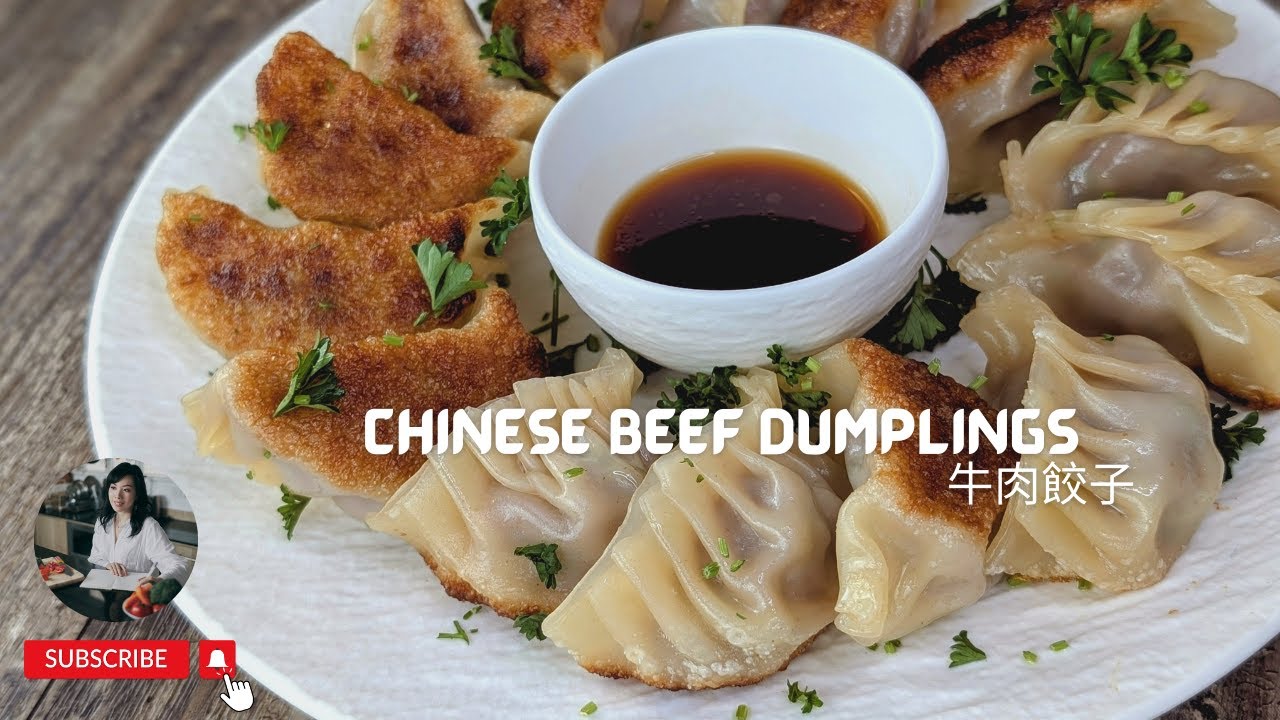 Chinese Beef Dumplings with Green Onions | Juicy and Delicious