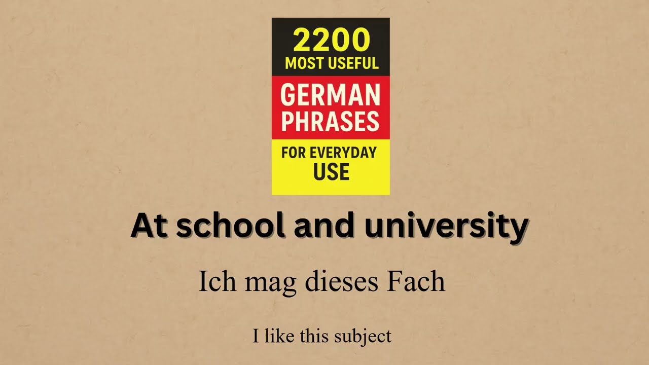 Everyday German phrases - At school and university