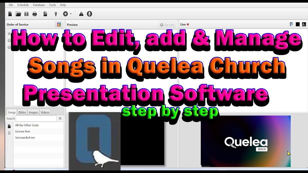 How to Add & Edit Songs in Quelea Church Presentation Software Tutorial |Step-by-Step @shortcutguide