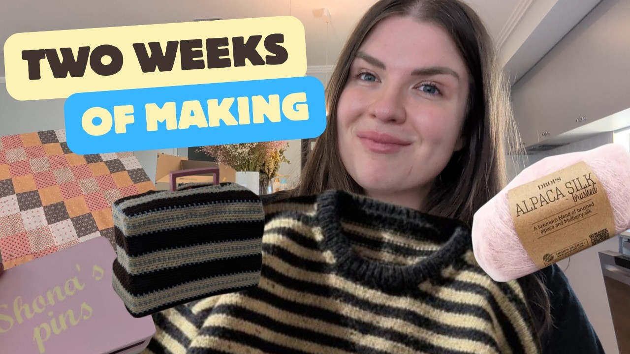 knit, crochet & quilting VLOG || olga sweater, sewing lessons & small projects 🤍🧶
