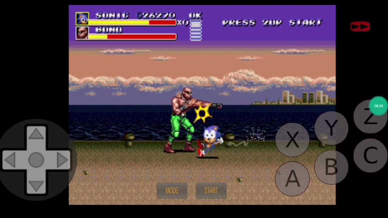 Streets of Rage 3 Hack Rom Sonic Android emulador Gameplay