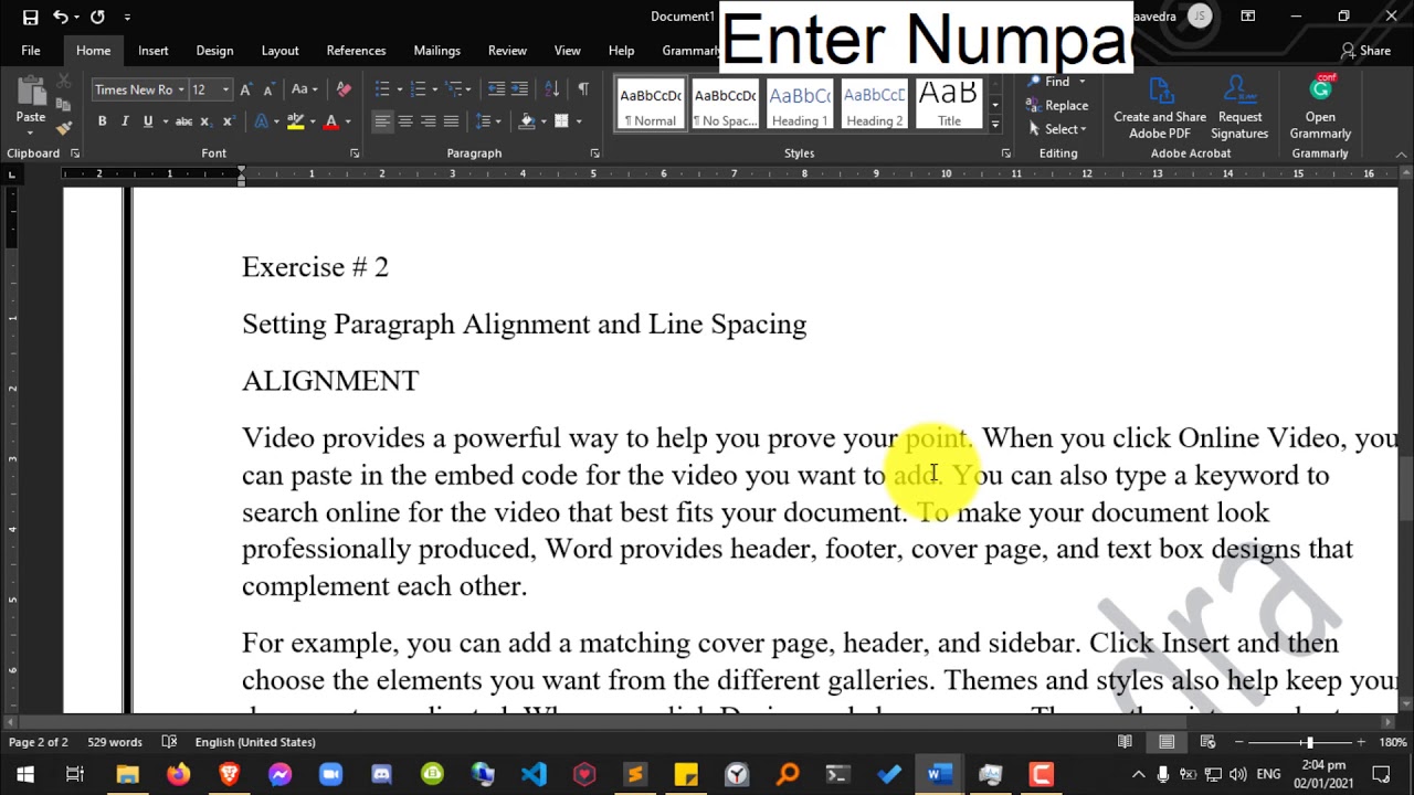 Microsoft Office Word Exercise # 2