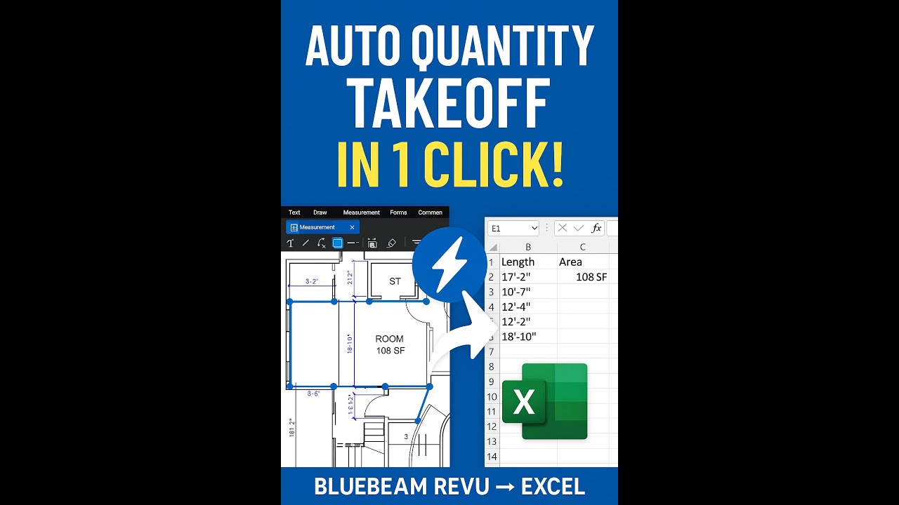 Bluebeam Revu 🔥 Auto Quantity Takeoff Directly to Excel!