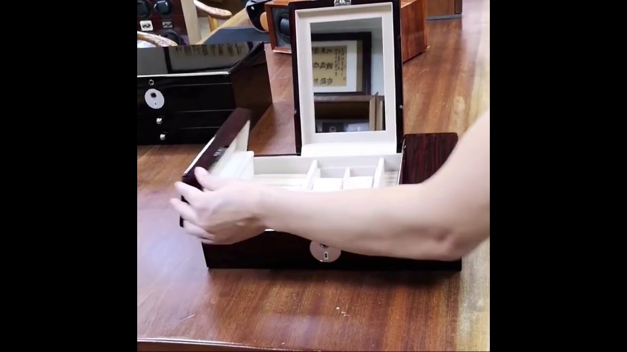 Woodgrain Luxury Fingerprint Jewellery Box (Anti-theft fingerprint encryption)