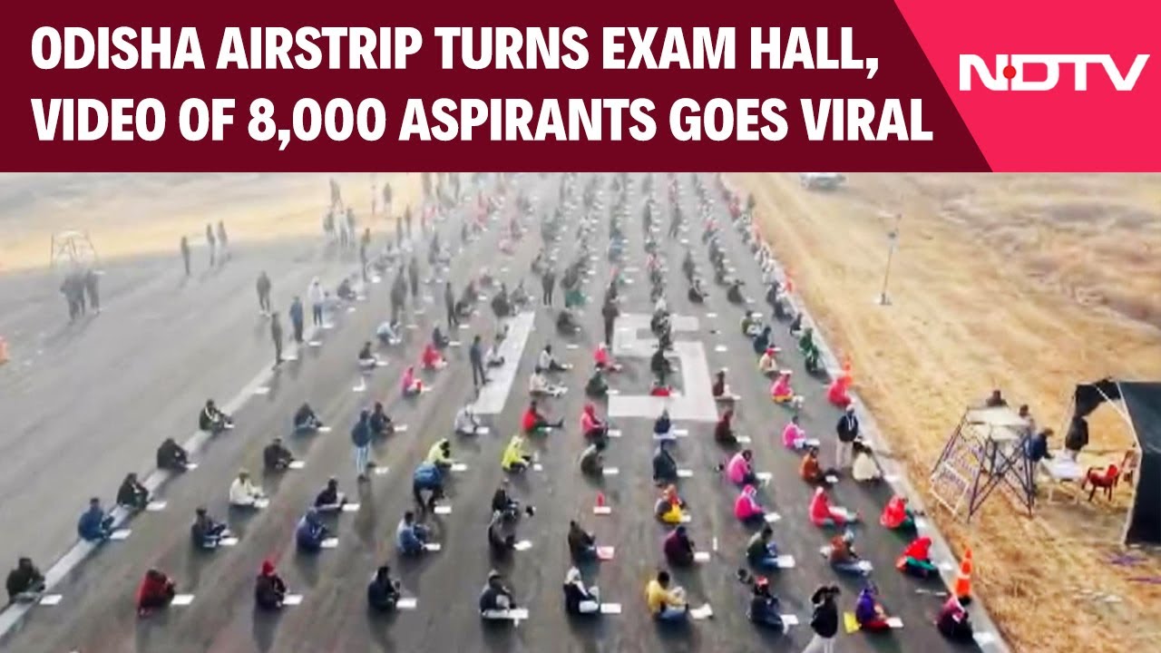 Odisha News | Home Guards Exam Held on Airstrip In Odisha, Visuals Go Viral