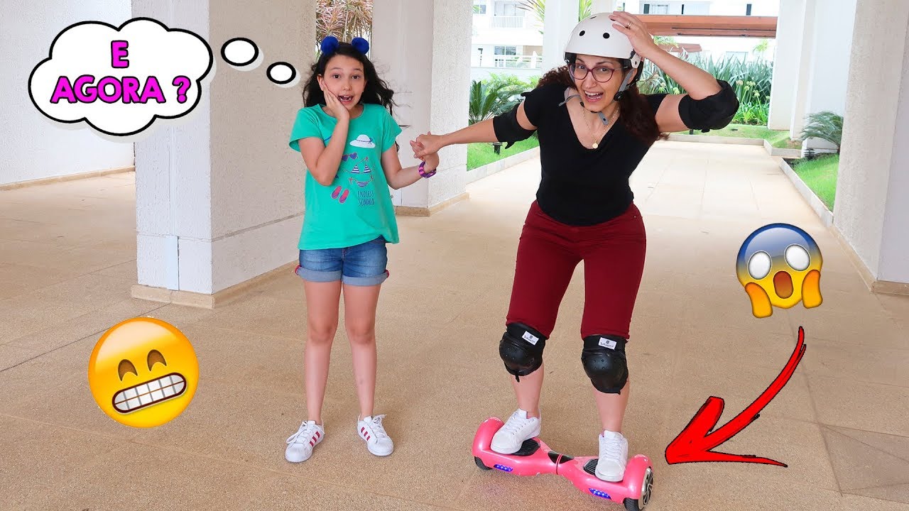 MINHA MÃE ANDANDO DE HOVERBOARD PELA PRIMEIRA VEZ | Luluca