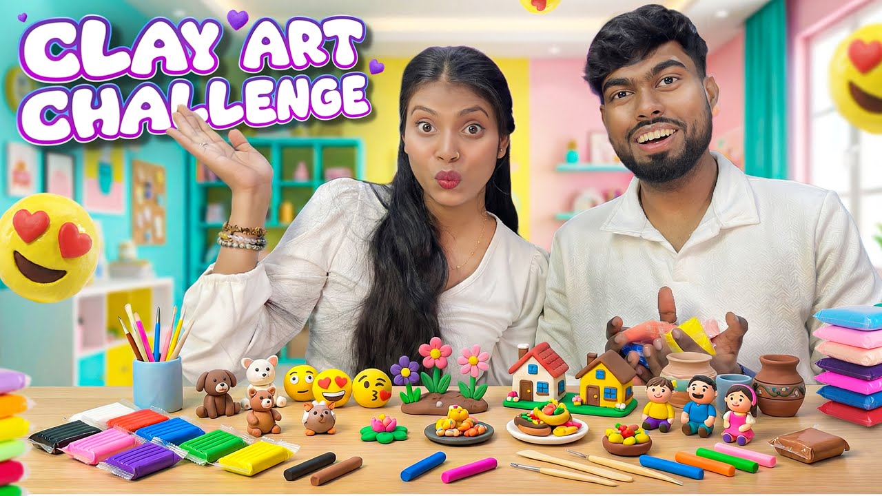 Clay Art Challenge gone wrong🤣||ft- @doyelroy  #subhammondal #youtube 