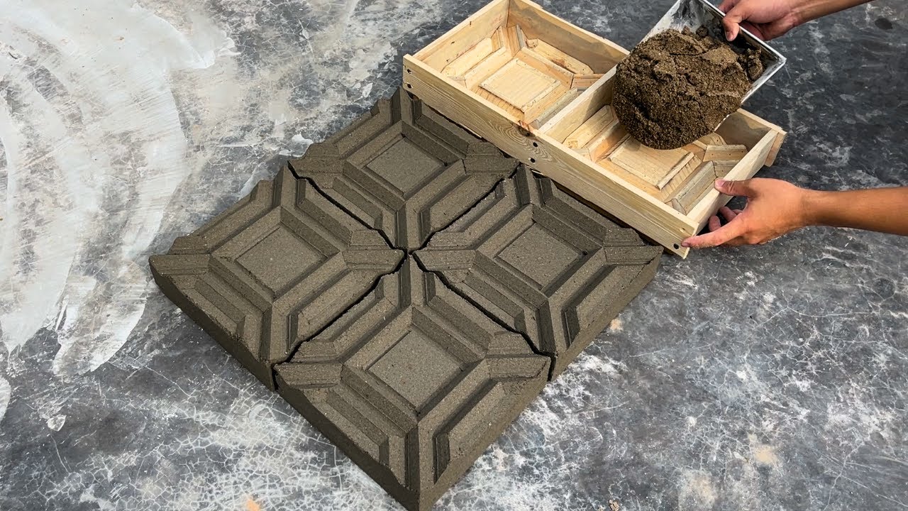 I Design and Mold The Anti-Slip Floor Tiles With Beautiful Textures Of Cement and Pallets