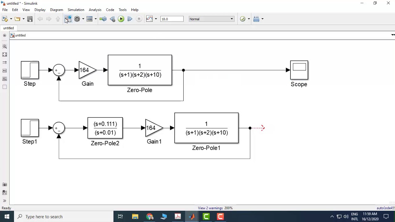 LCS 36b - Simulation of designed lag compensator in MATLAB Simulink