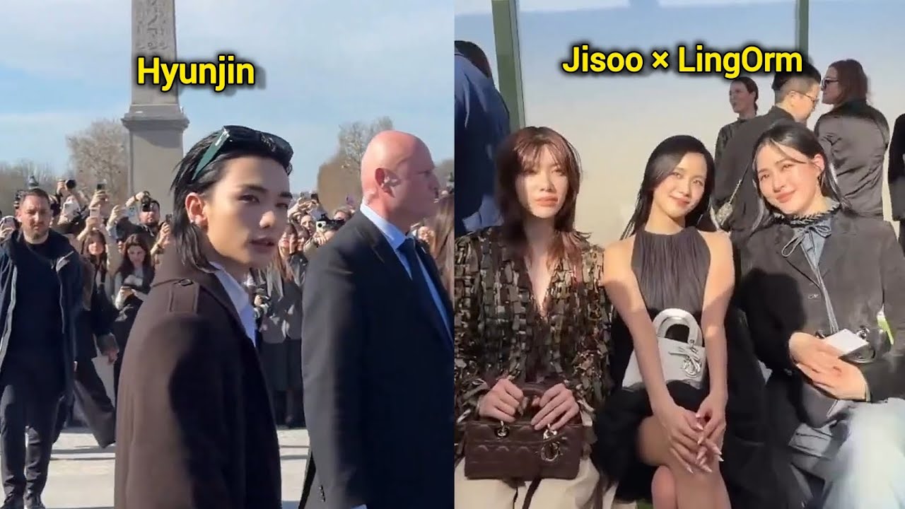 StrayKids Hyunjin, Jisoo Interaction With LingOrm At Dior AW26 Paris Fashion Week today