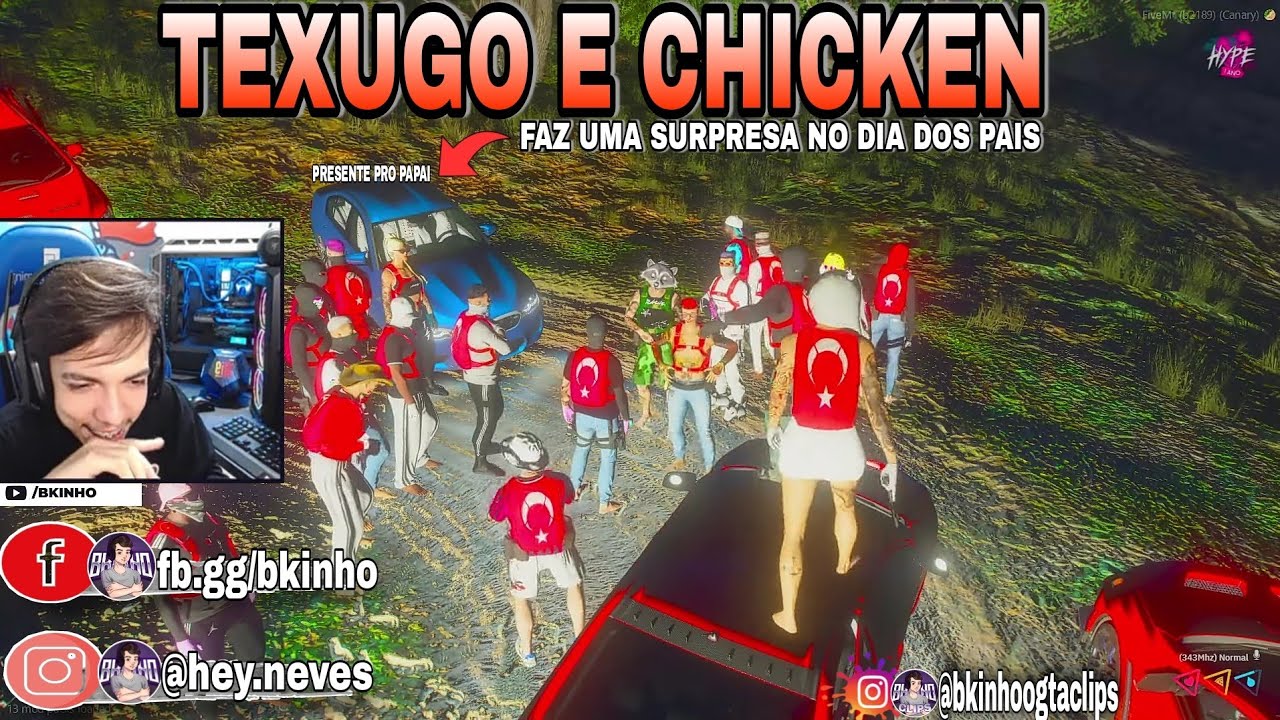 Bkinho CLIPS | TEXUGO E CHICKEN PREPAROU UMA SURPRESA NO DIA DOS PAIS • GTA RP CIDADE HYPE