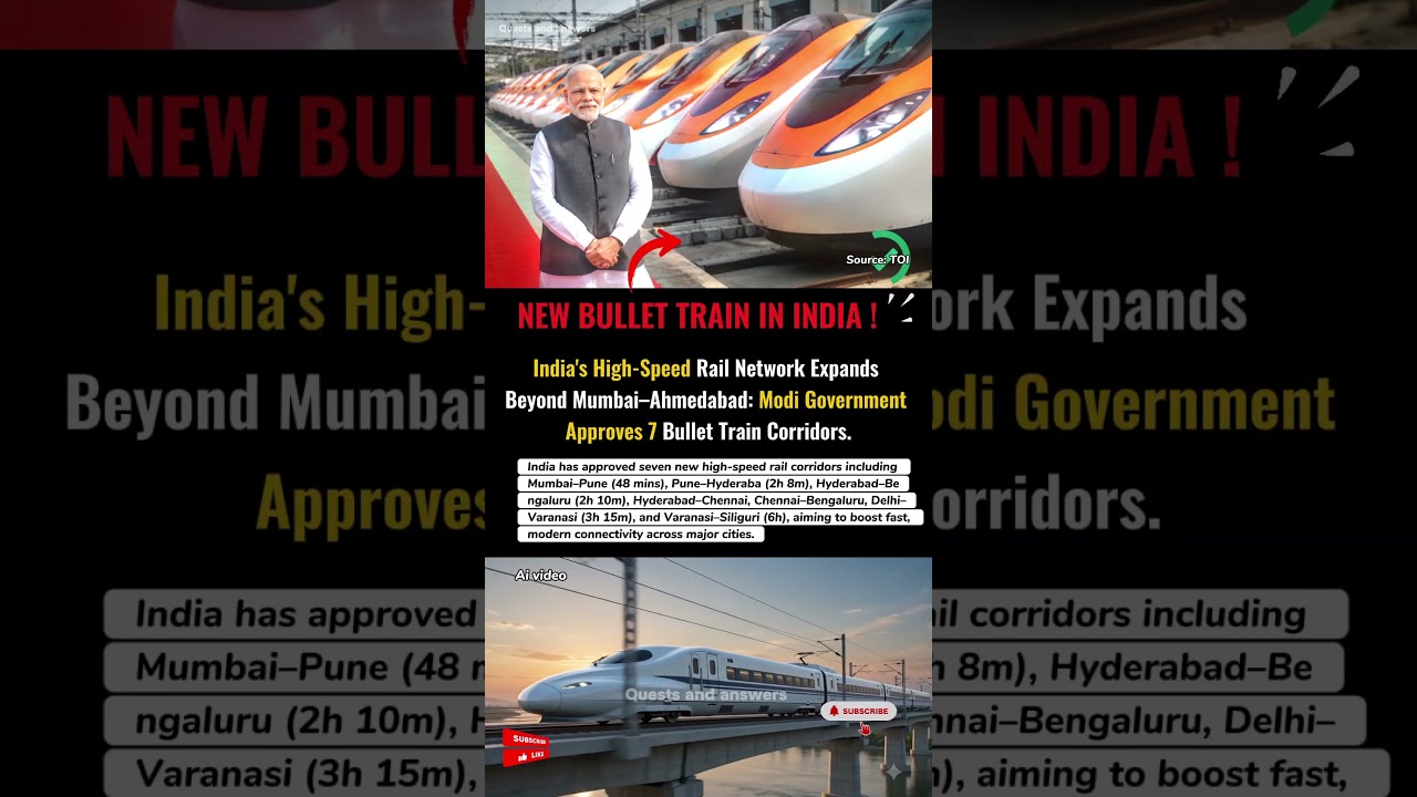 7 New bullet trains corridors in india modi govt approves #bullet #trending #news #viral #train #bjp