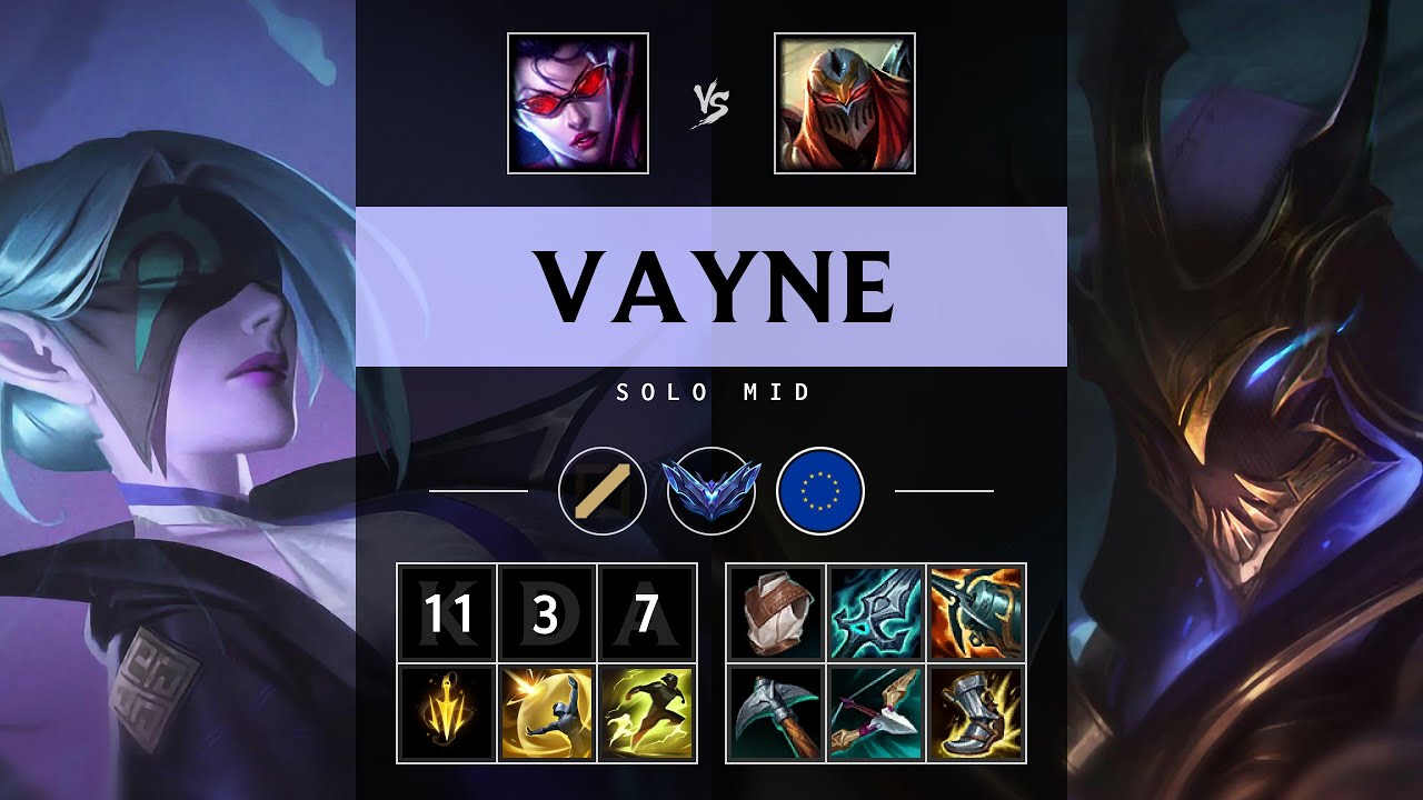 Vayne Mid vs Zed - EUW Diamond Patch 25.15