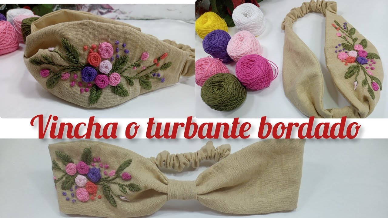 Vincha o turbante bordado paso a paso 🥰