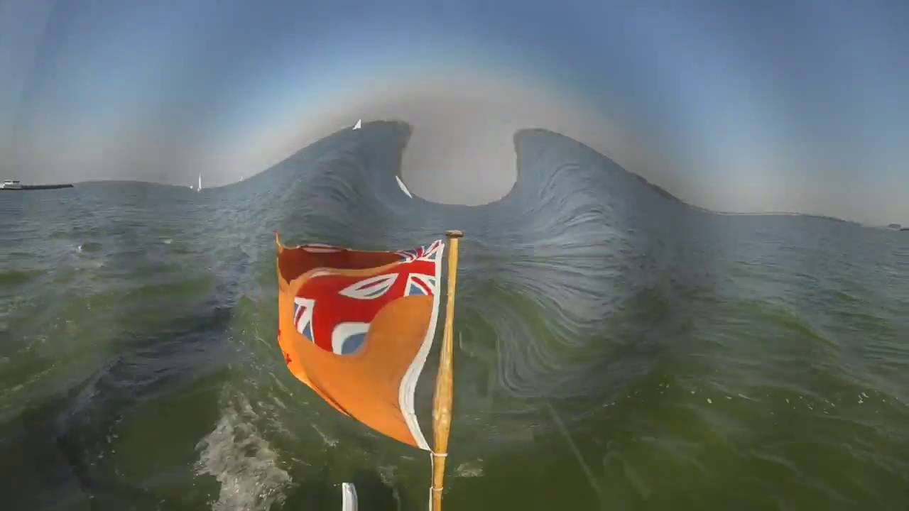 Sailing home in our Woods Gypsy catamaran at the end of our 2015 season in Holland