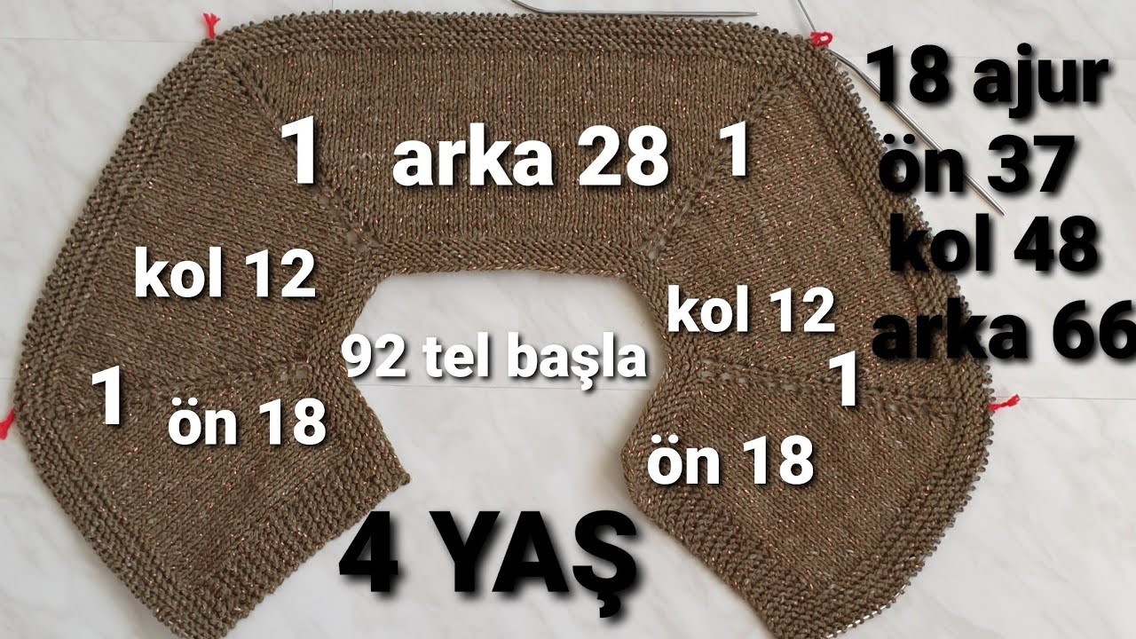 4 yaş roba kolay roba yelek hırka kız cocuk yeleği örgü