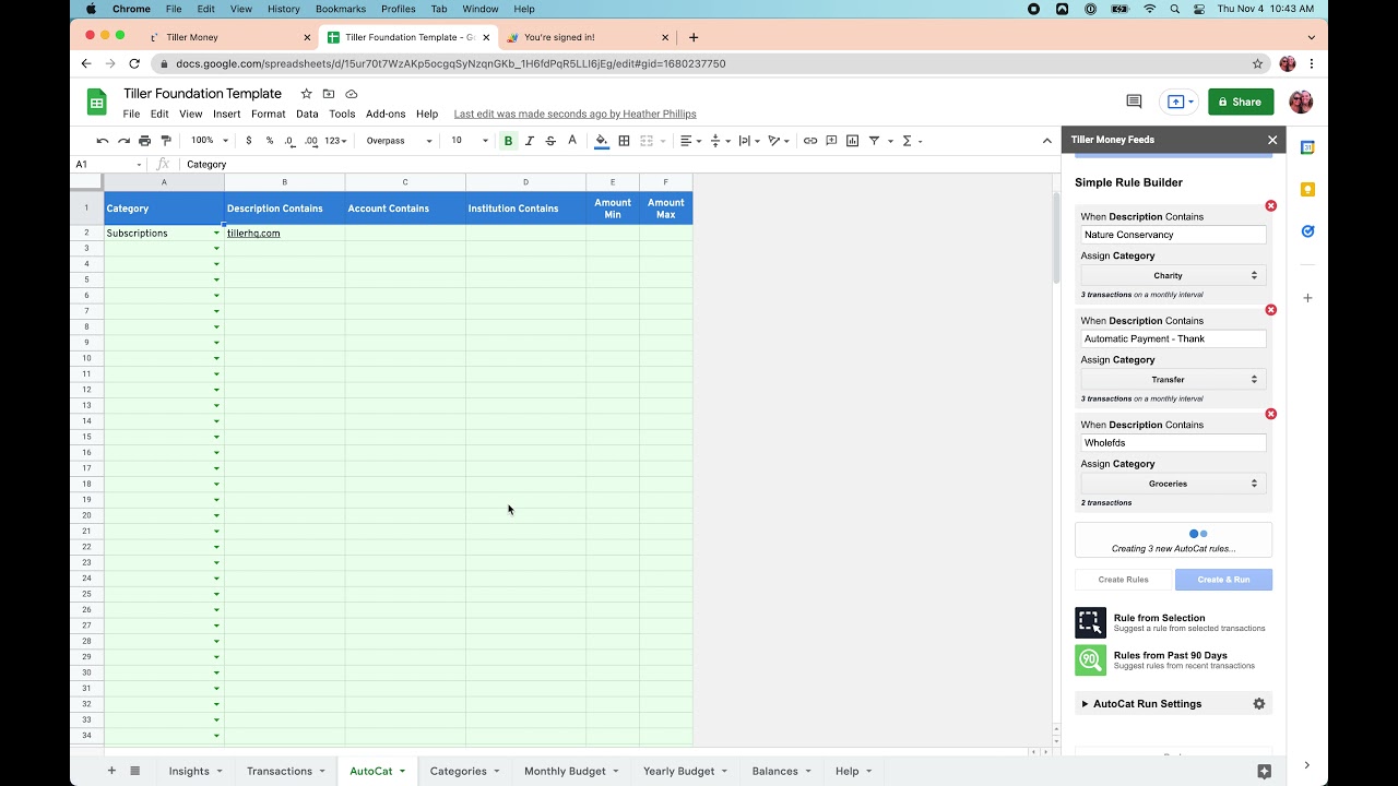 Customize your budget categories with Tiller
