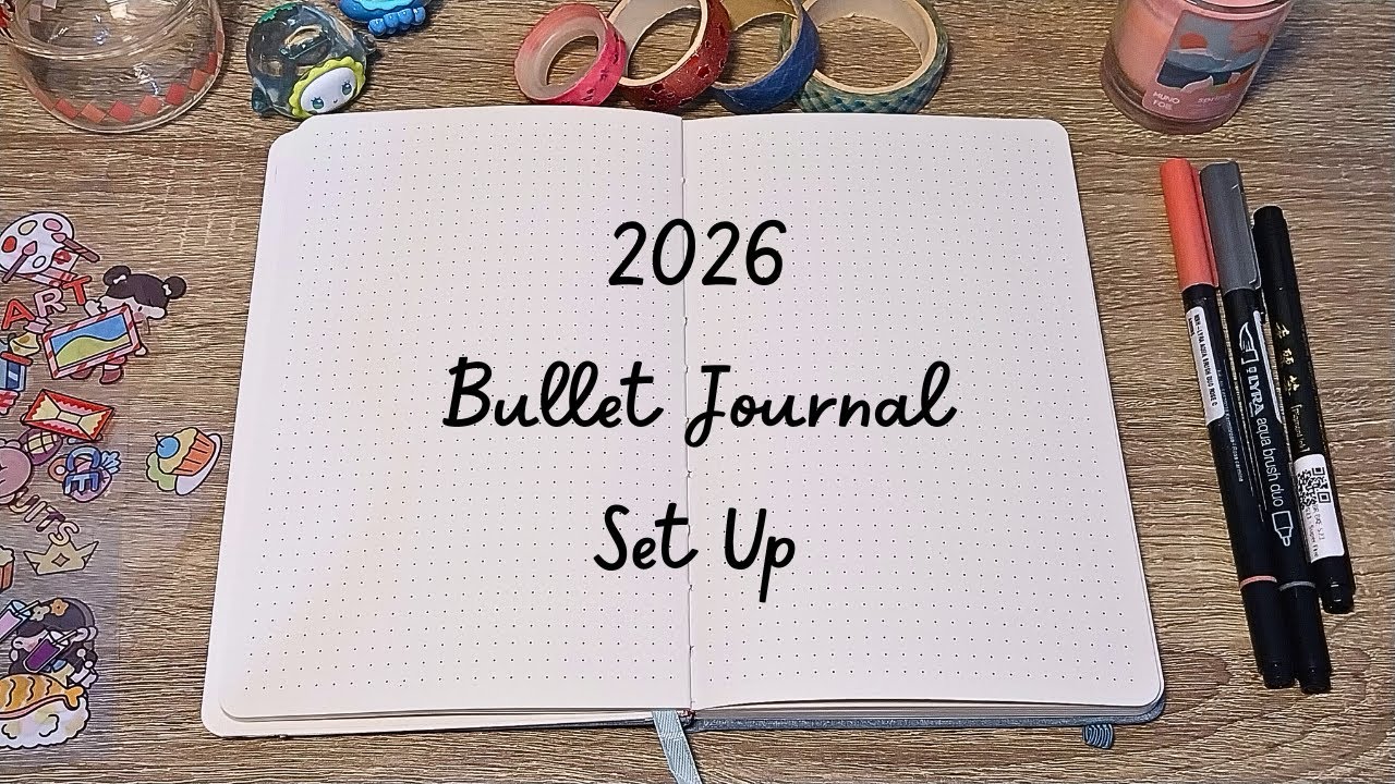 2026 Bullet Journal Set Up + January Cover Page ‧₊˚ ☁️⋅♡𓂃 ࣪ ִֶָ☾.