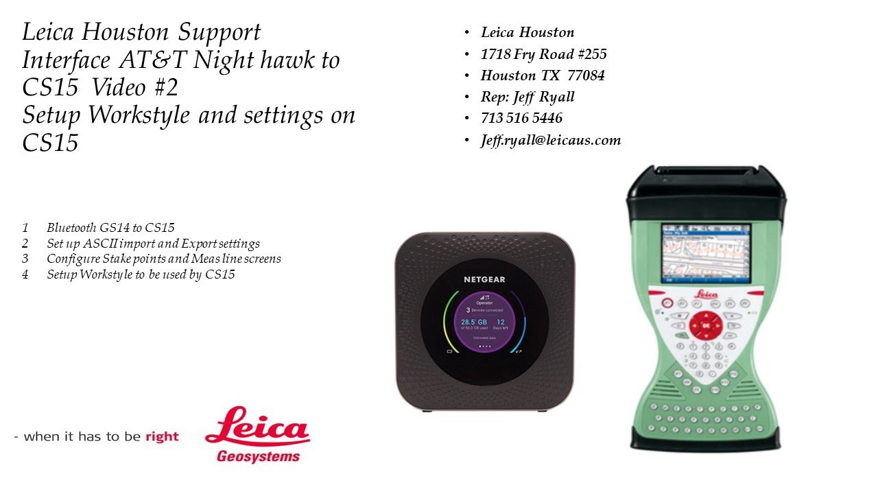 Video 2 of 3: Interface Leica CS15 Viva to  WIFI :Create Workstyle and settings on CS15 for Hotspot