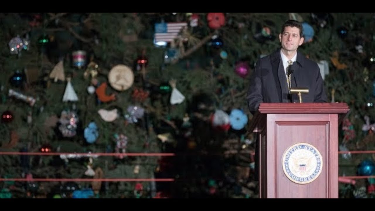 Speaker Ryan Lights Up the Capitol Christmas Tree