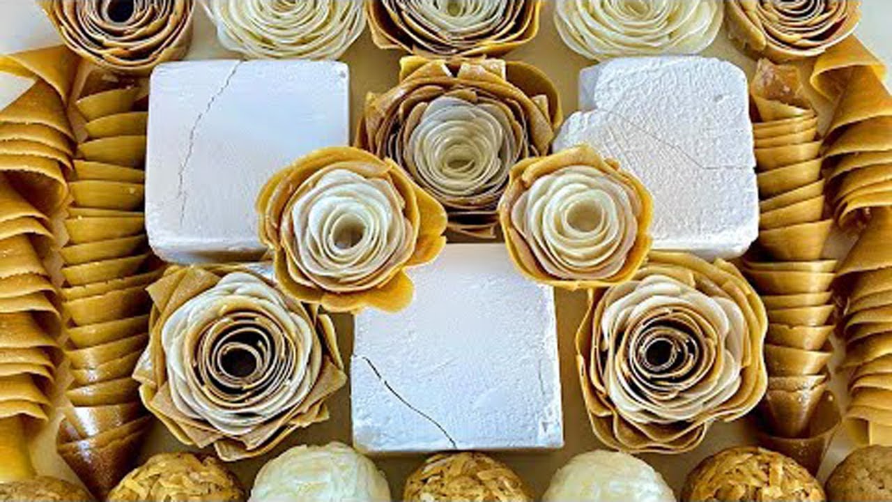 ASMR Gym Chalk crushing. Soap roses. Crushing soap balls. Satisfying soap video.