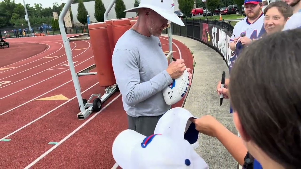 Sean McDermott Signs Autographs at Buffalo Bills Training Camp 2022 St. John Fisher’s 
