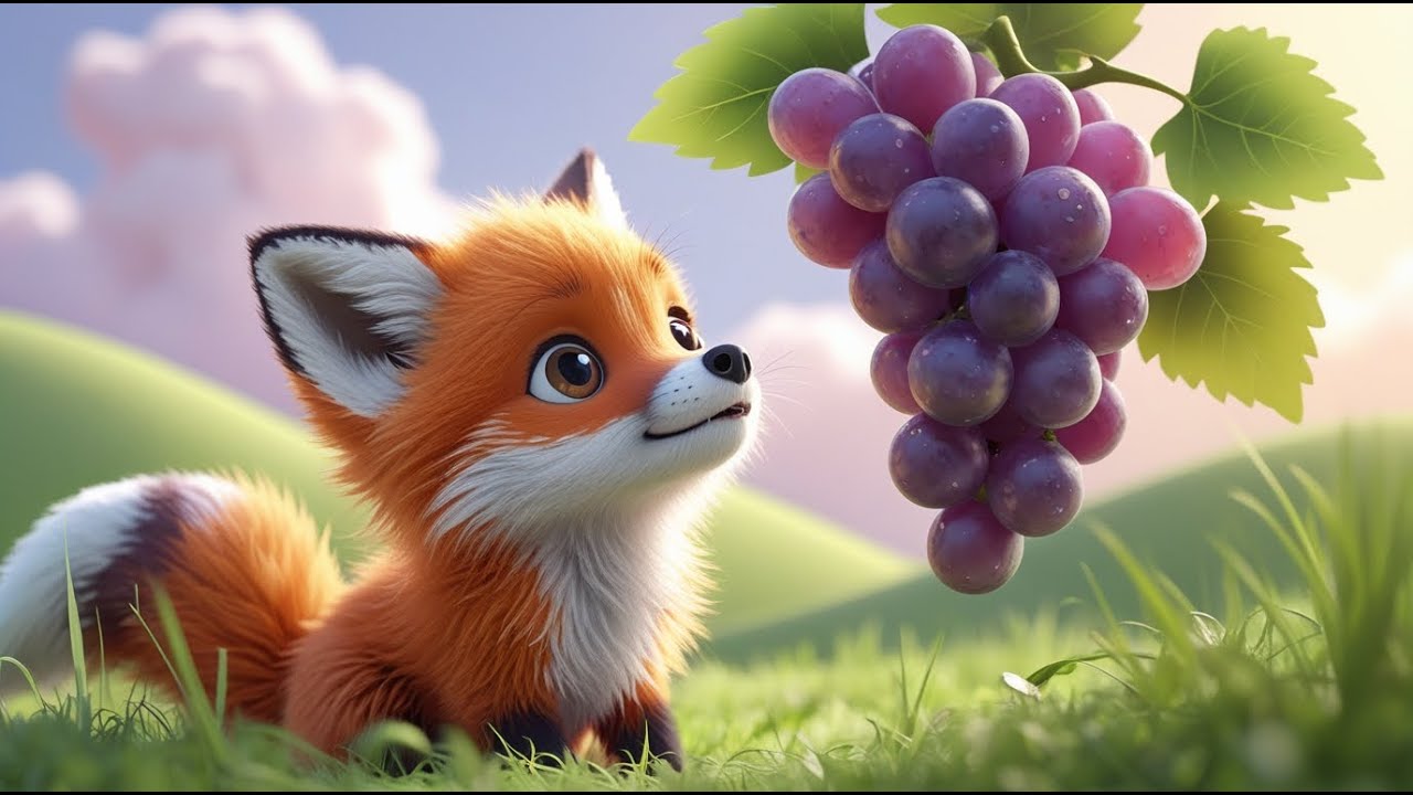 🦊🍇 Fox and the Grapes Story for Kids | 3D Animated Nursery Rhyme ✨