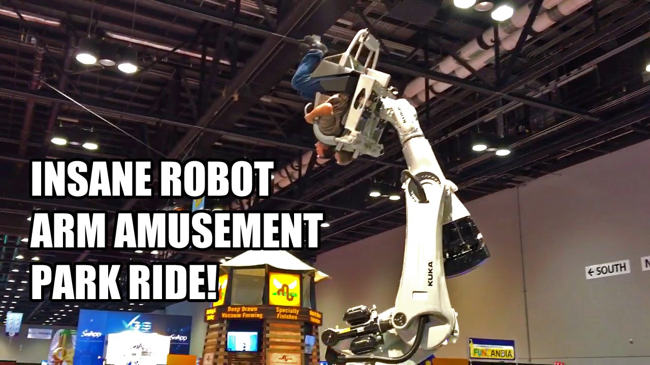 Kuka RoboCoaster Insane Amusement Park Ride POV from IAAPA 2015