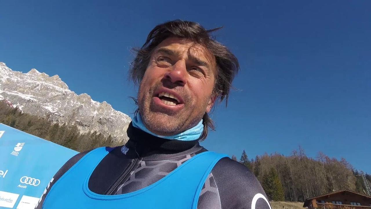 Kristian Ghedina testa la Vertigine, nuova pista nera di Cortina