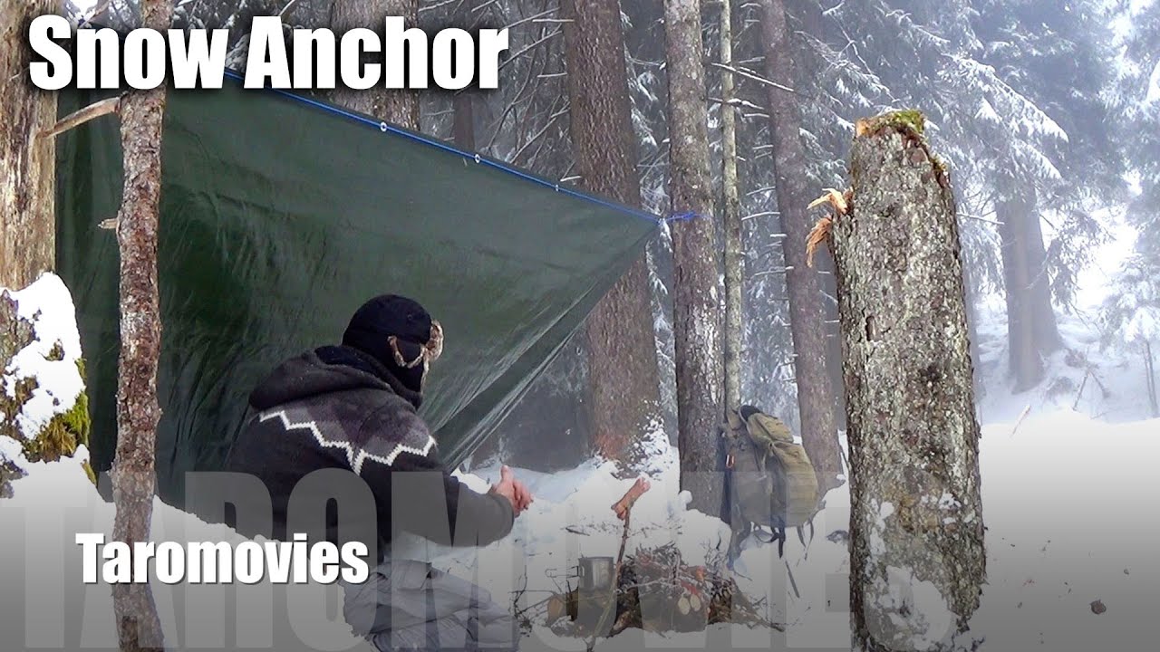 Snow Anchor & Bow Drill Tips /HD Bushcraft Survival Video