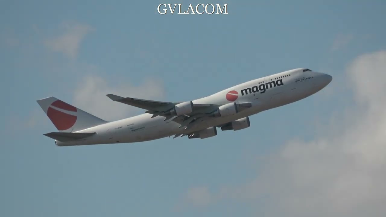 Magma Aviation Boeing 747-400 take off Athens Airport