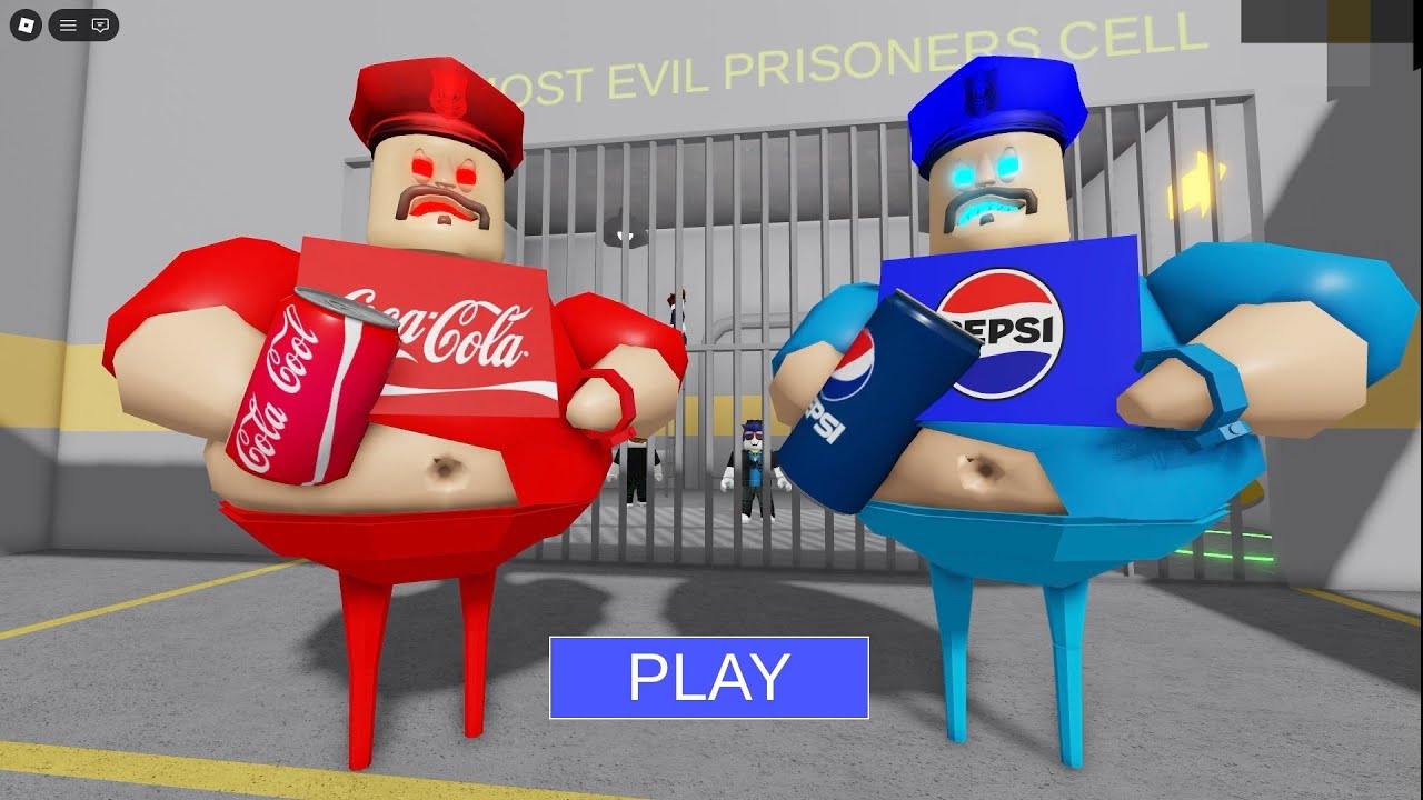 Cococola & Pepsi police man  prision run escape || roblox obby || walkthrough no death 