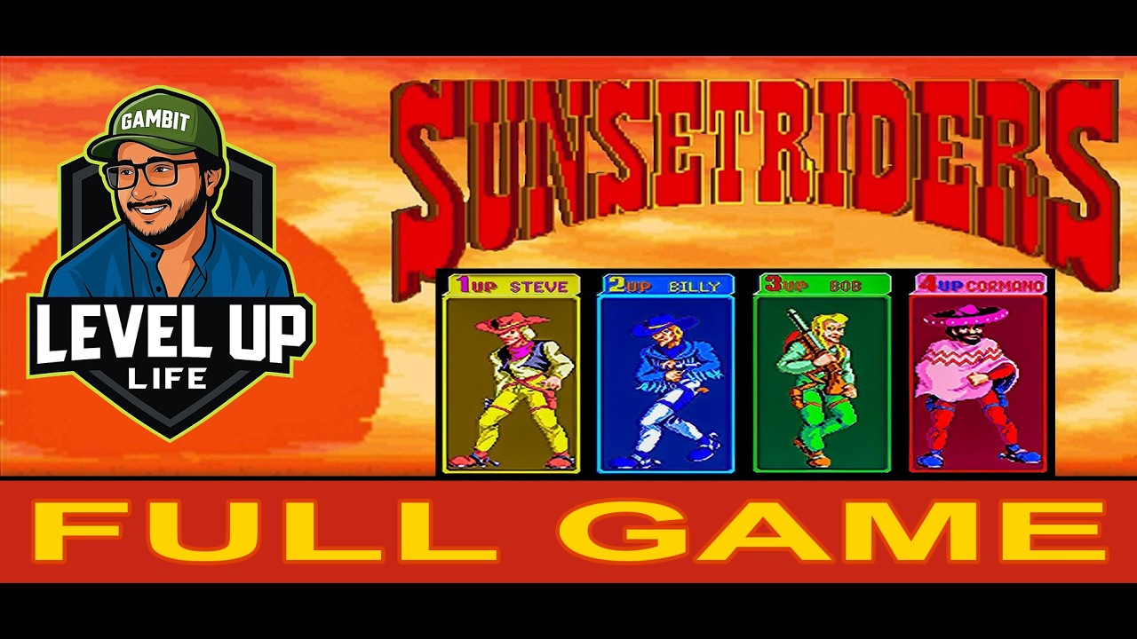 Sunset Riders (1991) Full Game Walkthrough | Classic Arcade Wild West Ending 🔫🤠