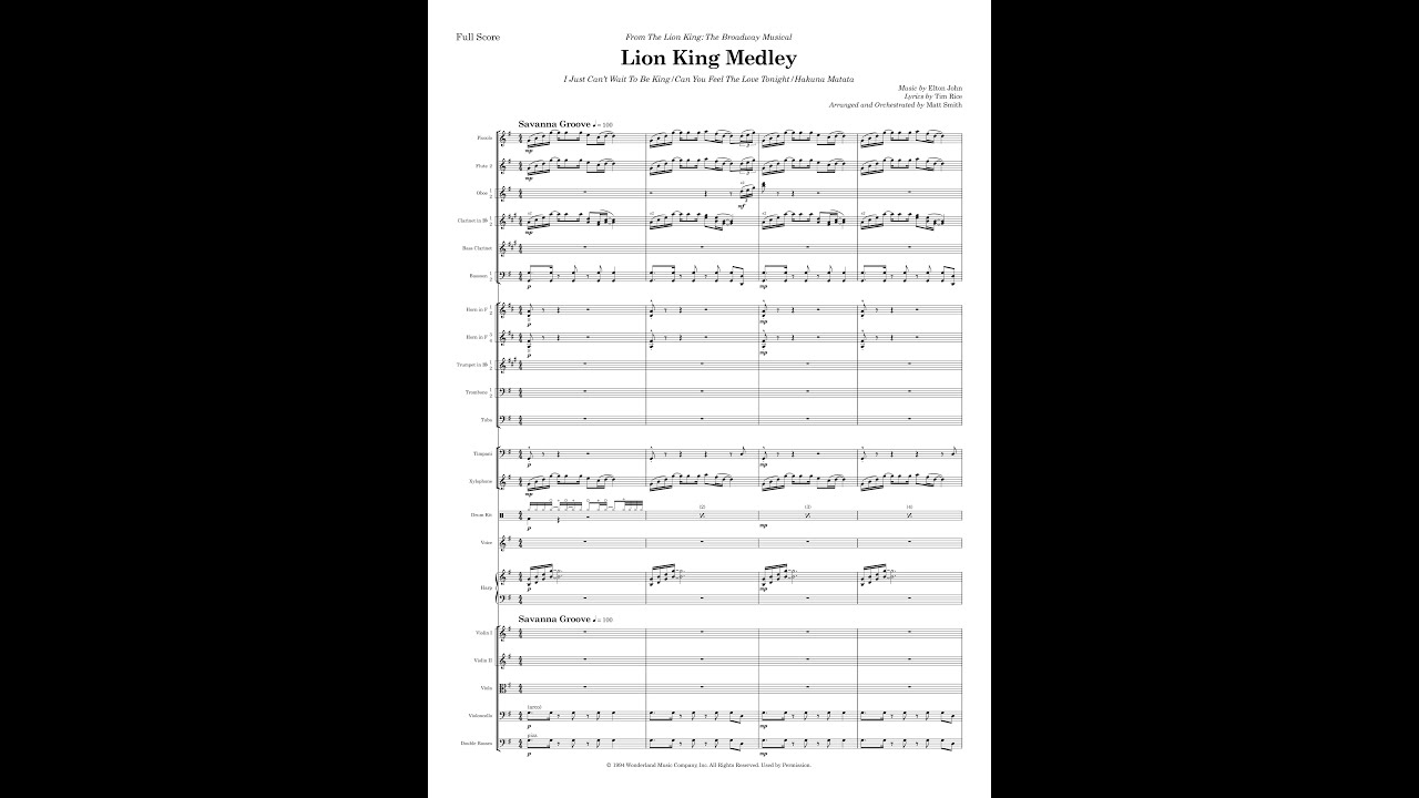 Lion King Medley (Orchestra arrangement)