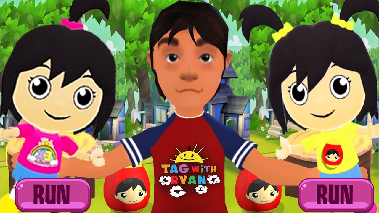 Tag with Ryan's Twin Sisters Emma and Kate vs Real Ryan Running Gameplay