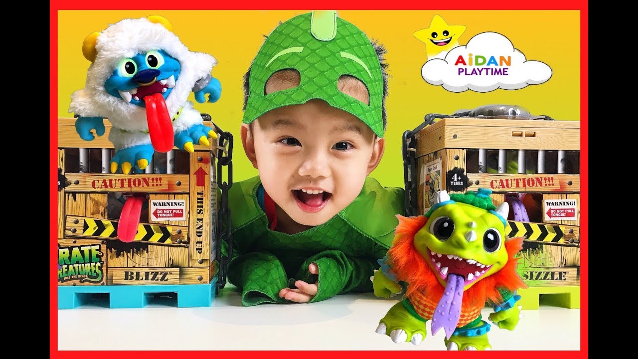Crate Creatures Surprise unboxing with Aidan Playtime!Pj Masks and Hulk!