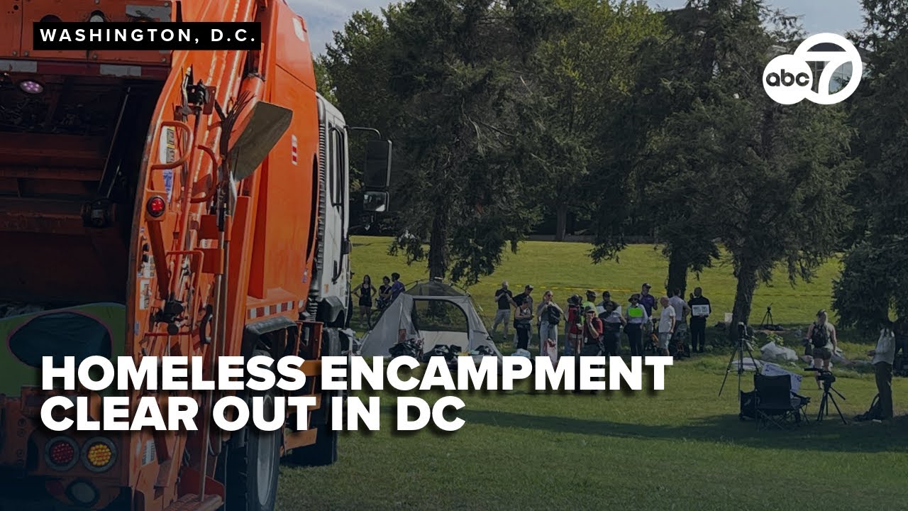 DC crews clear out homeless encampment in Foggy Bottom as Trump's federal takeover of DC continues