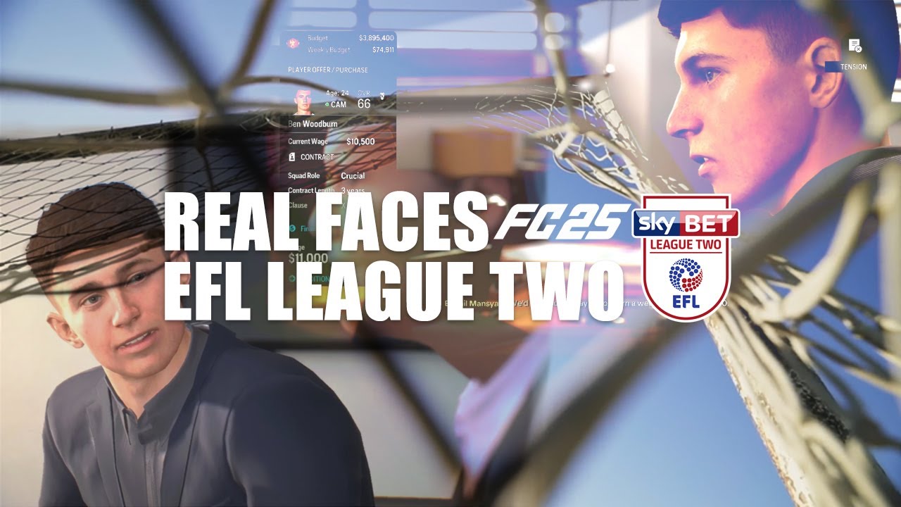 REAL FACES OF EFL LEAGUE TWO PLAYERS FC 25