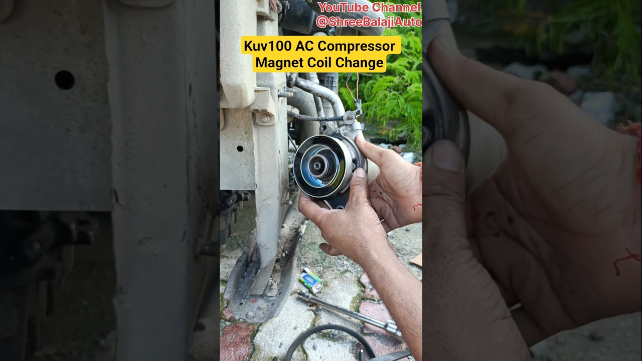 Mahindra Kuv100 AC Compressor Magnet Coil Change @ShreeBalajiAuto #accompressor #repair #shorts