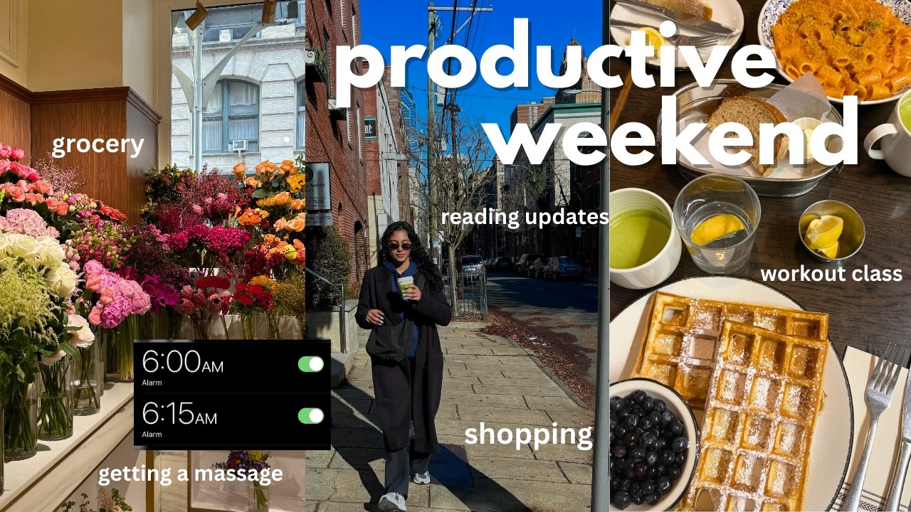 productive weekend in nyc | workout class, groceries, skincare, dinner, shopping, & night routine