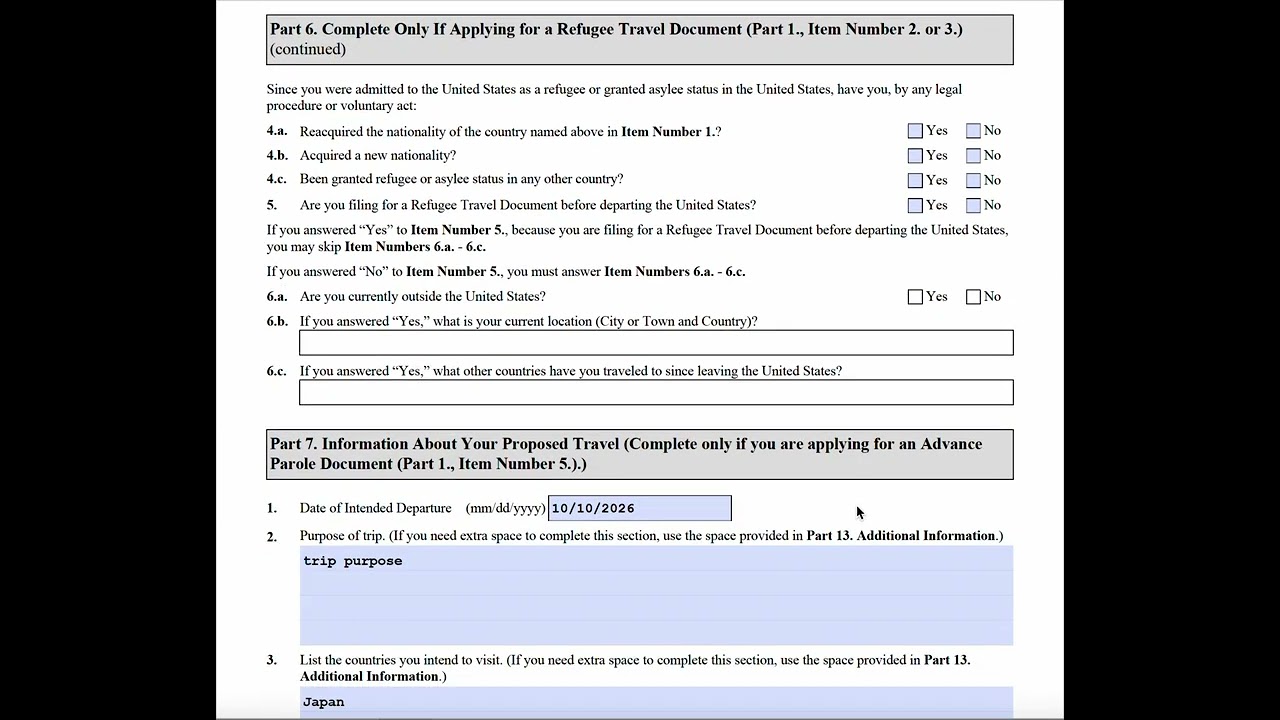 Advance Parole for EB-1/EB-2/EB-3 Applicants &mdash; How to Complete Form I-131